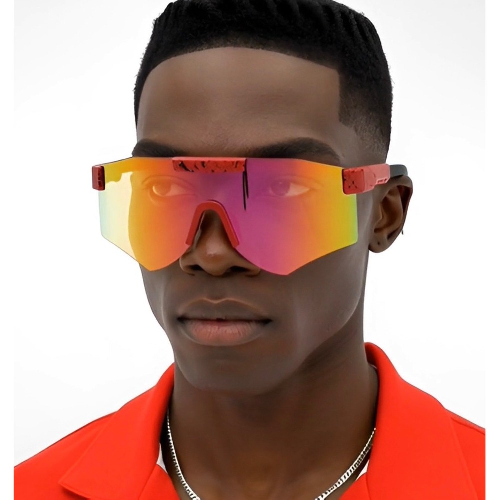 Sunglasses Women Mens Oversize Huge Visor Big Shield Mask Half Face Large Mirror